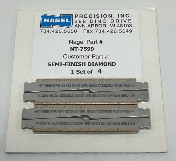 Nagel Precision NT-7599 Semi-Finish Diamond Honing Blade (Set of 4)