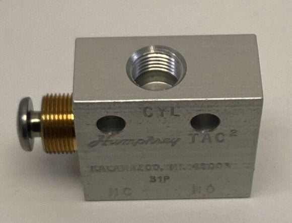 Humphrey 31P 3-Way Valve Push Button, Spring Return 1/8" NPT