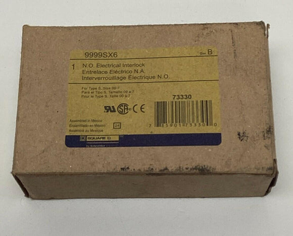 Square D 9999SX6 Contactor / Starter Contact Block 1-NO, 10A, 600V