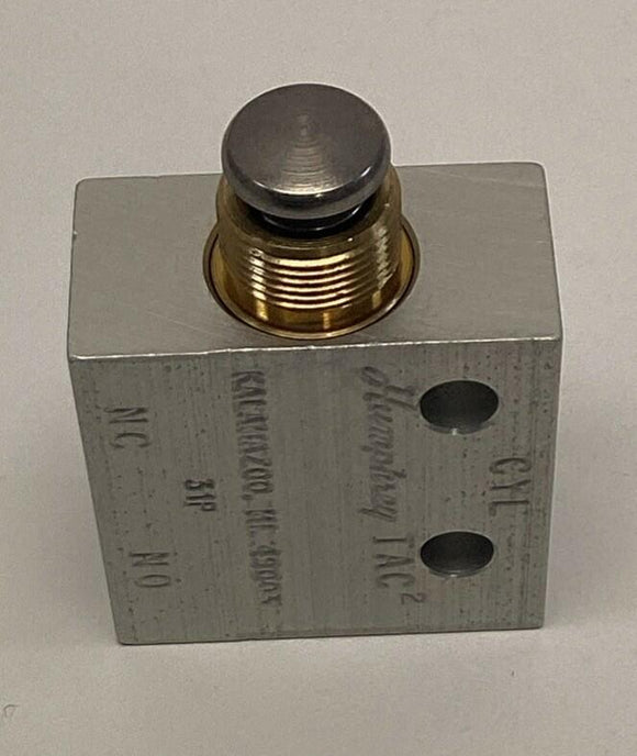 Humphrey 31P 3-Way Valve Push Button, Spring Return 1/8" NPT