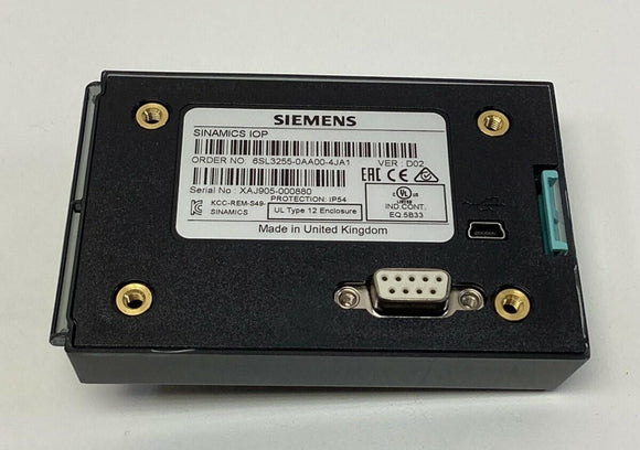 Siemens 6SL3255-0AA0-4JA1 I0P Intelligent Operator Panel Sinamics