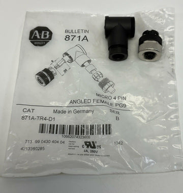 Allen Bradley 871A-TR4-D1 Micro 4-Pin Angled Female PG9 Connector - 0