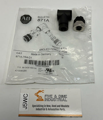 Allen Bradley 871A-TR4-D1 Micro 4-Pin Angled Female PG9 Connector