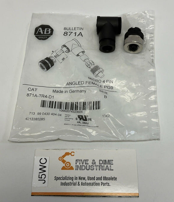 Allen Bradley 871A-TR4-D1 Micro 4-Pin Angled Female PG9 Connector