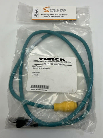 Turck RKC RJ11 842-1M/CS12953 / U-77226 Cable Connector M12 Male x RJ11 Female