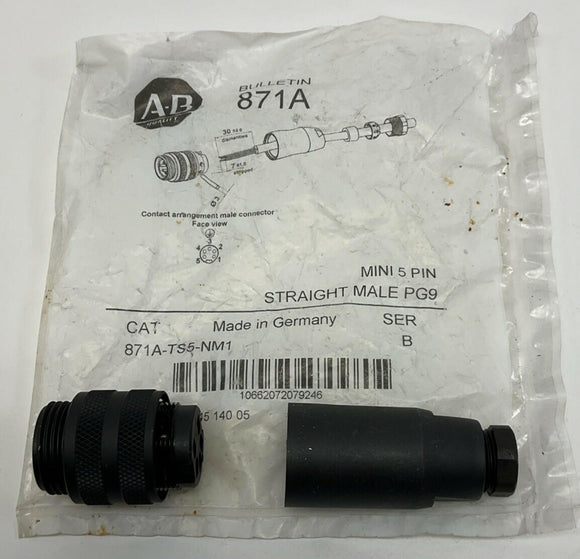 Allen Bradley 871A-TS5-NM1 Mini Term Chamber Connector 5-Pin Male Straight