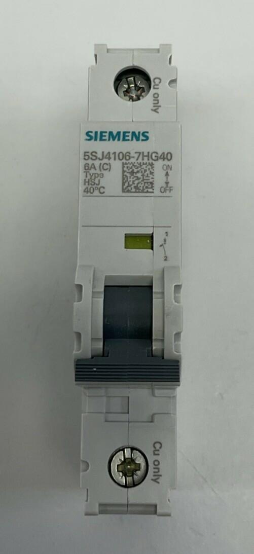 Siemens 5SJ4106-7HG40 Circuit Breaker 6 Amp DIN Mount 240VAC