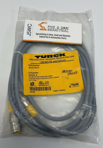 Turck RK 4T-2-RS 4T / U2151-3 M12 3-Pin Male / Female Straight Cable, 2M