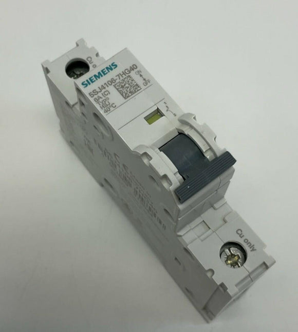 Siemens 5SJ4106-7HG40 Circuit Breaker 6 Amp DIN Mount 240VAC