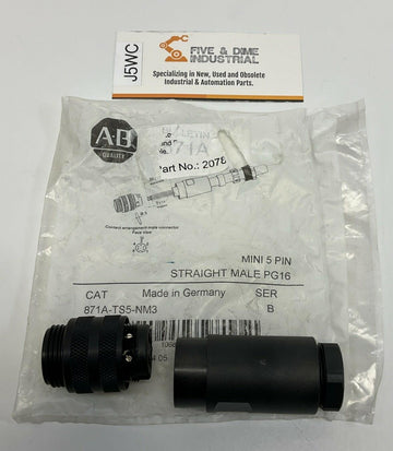 Allen Bradley 871A-TS5-NM3 Mini 5-Pin Straight Male PG16 Connector