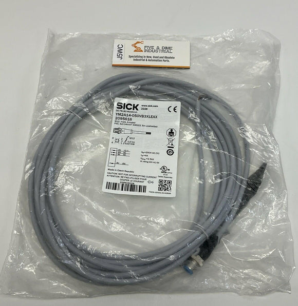 Sick YM2A14-050VB3XLEAX M12 4-Pin A-Coded Sensor/ Actuator Cable 5M