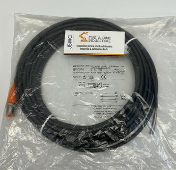 IFM EVC078 M12 4-Pole Male Single End Cable, 10M