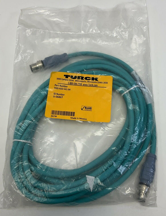 Turck RSSD RSSD 441-5M / U-06867 Industrial Ethernet Cable M12 Male 4-Pin D-Code