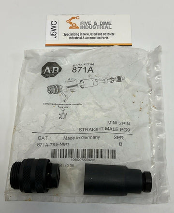Allen Bradley 871A-TS5-NM1 Mini Term Chamber Connector 5-Pin Male Straight