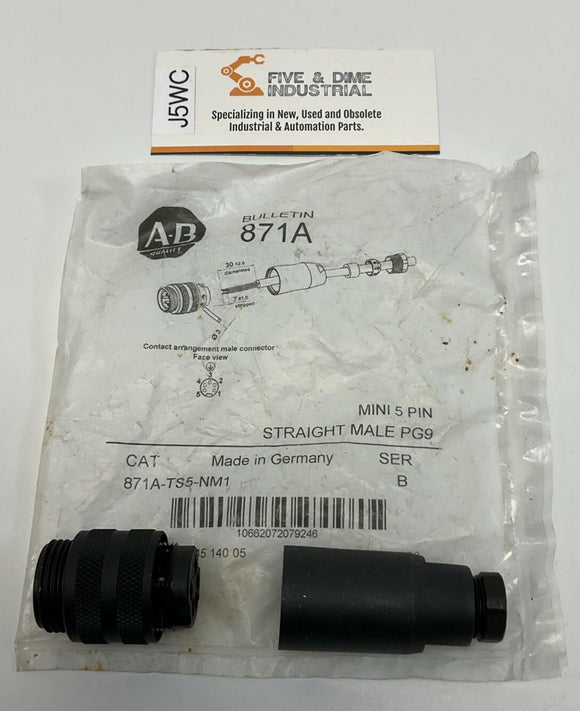 Allen Bradley 871A-TS5-NM1 Mini Term Chamber Connector 5-Pin Male Straight