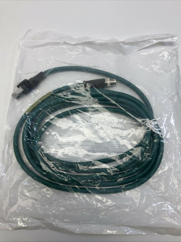 Woodhead Brad E26E06021M030 CAT6A Ethernet Connection Cable 3-Meter, M12