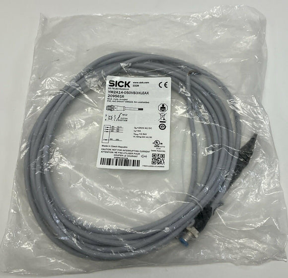 Sick YM2A14-050VB3XLEAX M12 4-Pin A-Coded Sensor/ Actuator Cable 5M