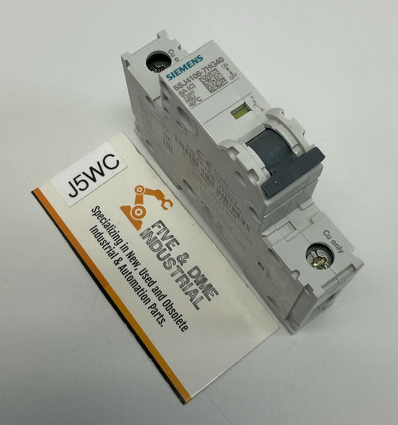 Siemens 5SJ4106-7HG40 Circuit Breaker 6 Amp DIN Mount 240VAC