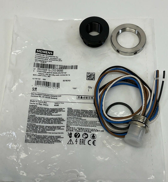 Siemens 3SU1930-0HD10-0AA0 Male 4-Pole, M12 Receptacle to M25 Cable Entry