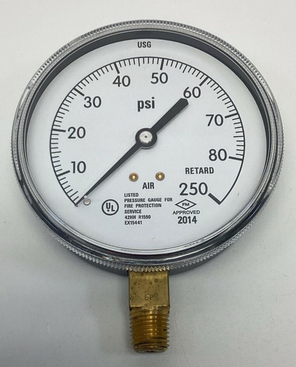 Ametek USG 167443 3-1/2" 80/250 PSI Gauge, 1/4" NPT Lower