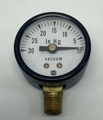 Ametek USG 146020A 1-1/2" 30 IN HG Vacuum Gauge 1/8" NPT Lower - 0