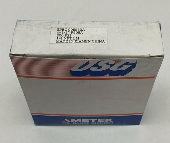 Ametek USG 005563A 4-1/2" 300 PSI Gauge, 1/4" NPT Lower