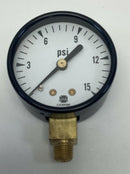 Ametek USG 052420A 2" 15 PSI Gauge 1/8" NPT Lower-2