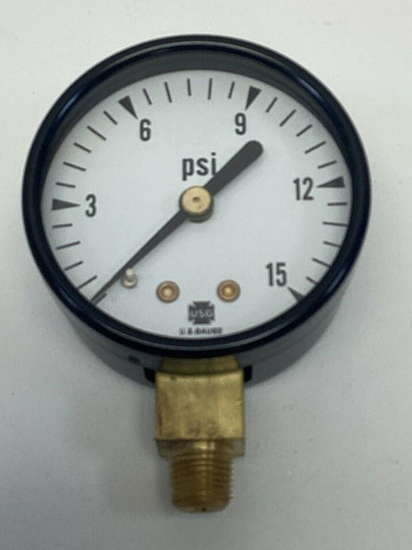 Ametek USG 052420A 2" 15 PSI Gauge 1/8" NPT Lower
