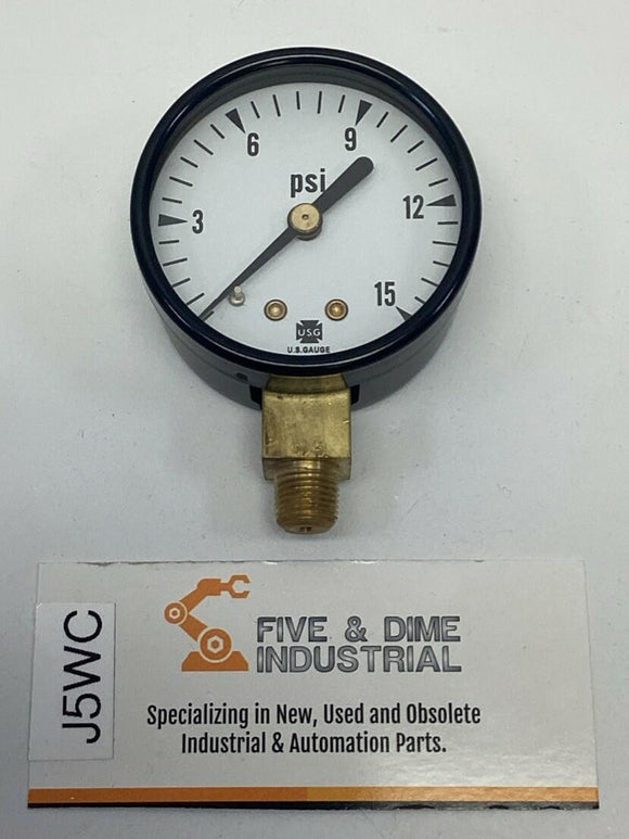 Ametek USG 052420A 2" 15 PSI Gauge 1/8" NPT Lower