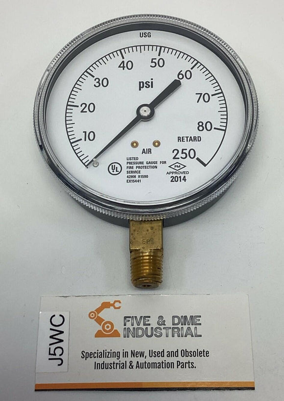 Ametek USG 167443 3-1/2" 80/250 PSI Gauge, 1/4" NPT Lower