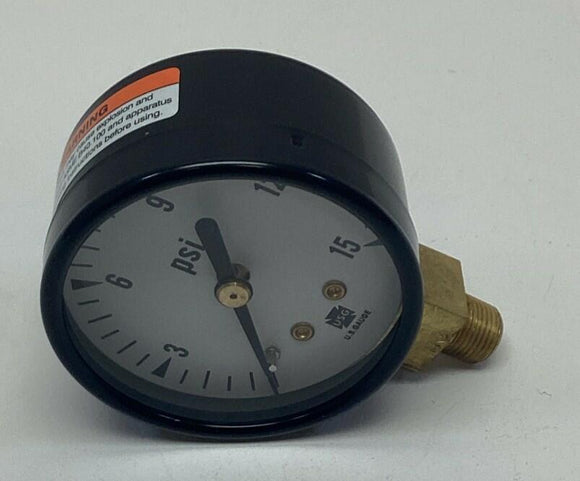 Ametek USG 052420A 2" 15 PSI Gauge 1/8" NPT Lower