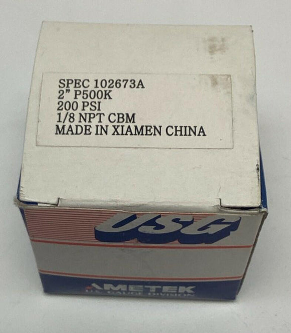 Ametek USG 102673A 2" 200 PSI Gauge 1/8" NPT  Rear Center