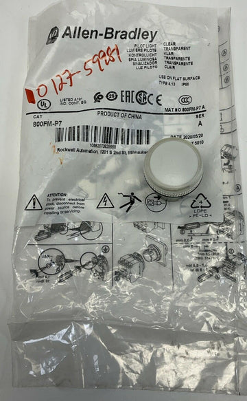 Allen Bradley 800FM-P7 Metal Clear Pilot Light - 0