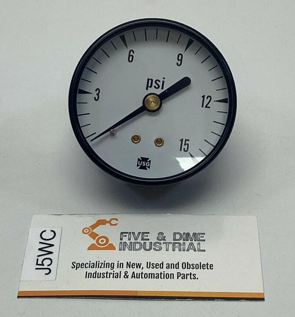 Ametek USG 052827A 2-1/2" 15 PSI Gauge 1/4" NPT Rear Center