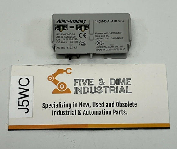 Allen Bradley 140M-C-AFA10 Front Mount Auxiliary Contact Block 1- N.O. 24VDC