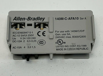 Allen Bradley 140M-C-AFA10 Front Mount Auxiliary Contact Block 1- N.O. 24VDC - 0