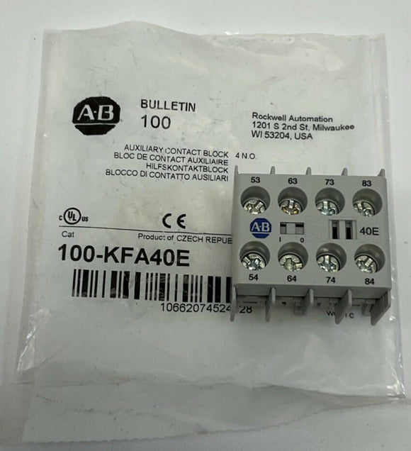 Allen Bradley 100-KFA40E Auxiliary Contact Block 4-N.O.