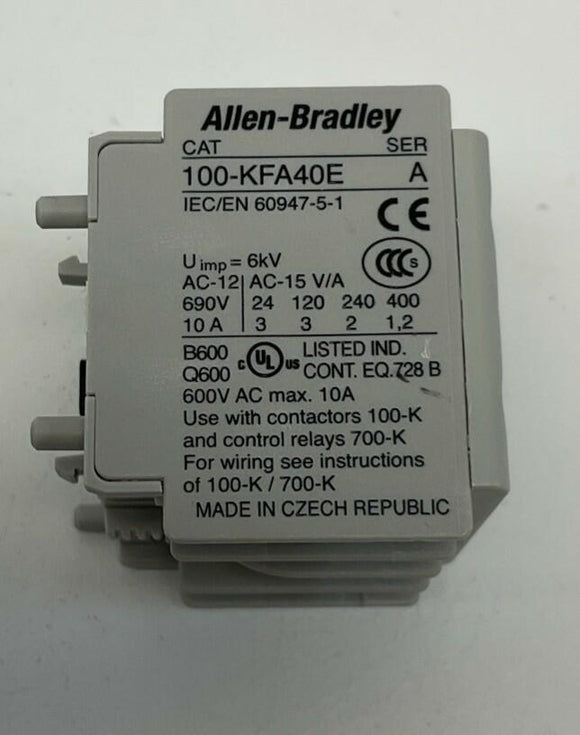 Allen Bradley 100-KFA40E Auxiliary Contact Block 4-N.O.