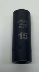 Armstrong 46-715 15mm 3/8" Square Drive Impact Socket 6-Point , 2.48 in Long-3