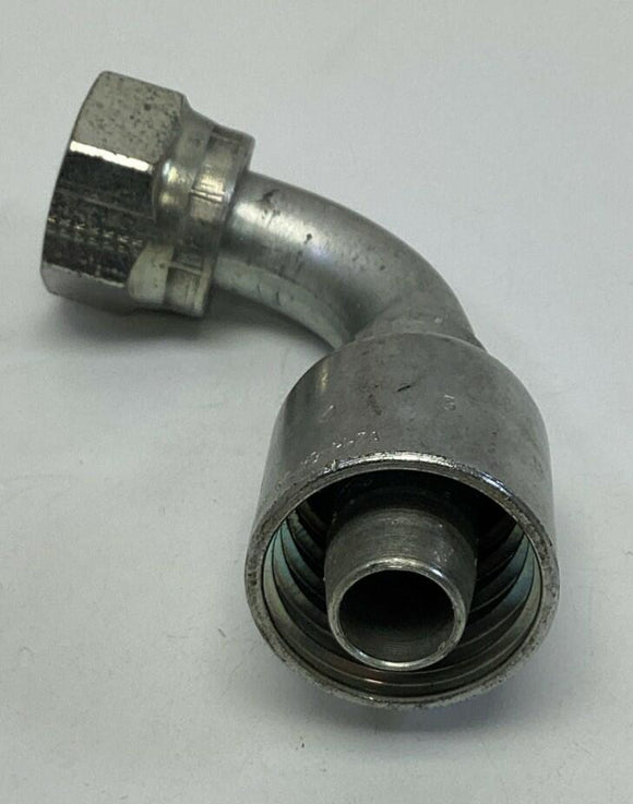 Parker IJ943-12-12 3/4" Female Seal-Lok Swivel x 3/4 ID Hose Crimp 90° Fitting