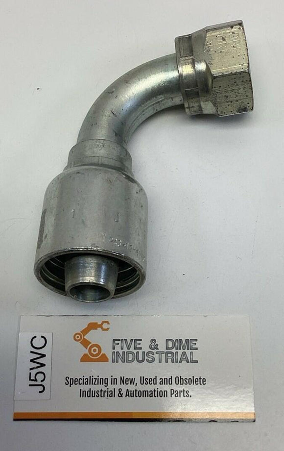 Parker IJ943-12-12 3/4" Female Seal-Lok Swivel x 3/4 ID Hose Crimp 90° Fitting