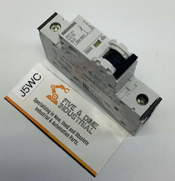 Siemens 5SY4-103-8 / 5SY41-MCB-D3 3-Amp, 1-Pole Circuit Breaker 230/400VAC
