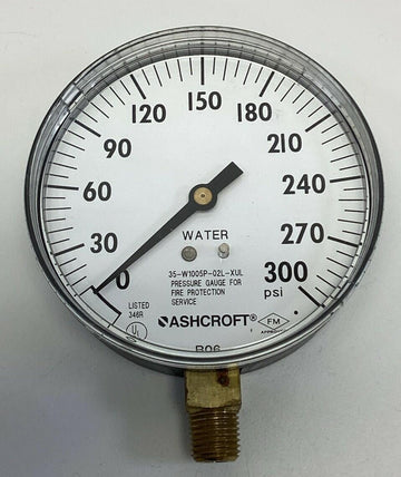 Ashcroft 35WL005PH-02LXULZG 300# 3.5" Pressure Gauge 0-300 PSI 1/4" NPT - 0