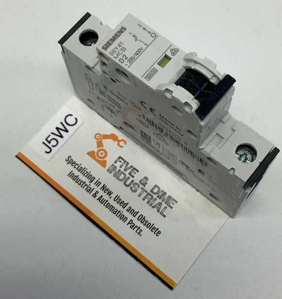 Siemens 5SY41-MCB-D2 / 5SY4102-8 2-Amp 1-Pole Circuit Breaker 277VAC