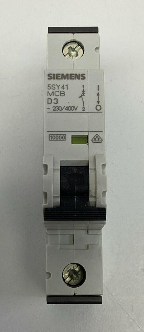 Siemens 5SY4-103-8 / 5SY41-MCB-D3 3-Amp, 1-Pole Circuit Breaker 230/400VAC