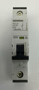 Siemens 5SY4-103-8 / 5SY41-MCB-D3 3-Amp, 1-Pole Circuit Breaker 230/400VAC-3