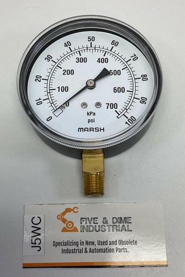 Marsh / Bellofram J8048 3.5" Pressure Gauge 0-100PSI 1/4" NPT