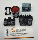Siemens 3SB3-605-0AA21 Illuminated Red Pushbutton 1-NO+1-NC-1