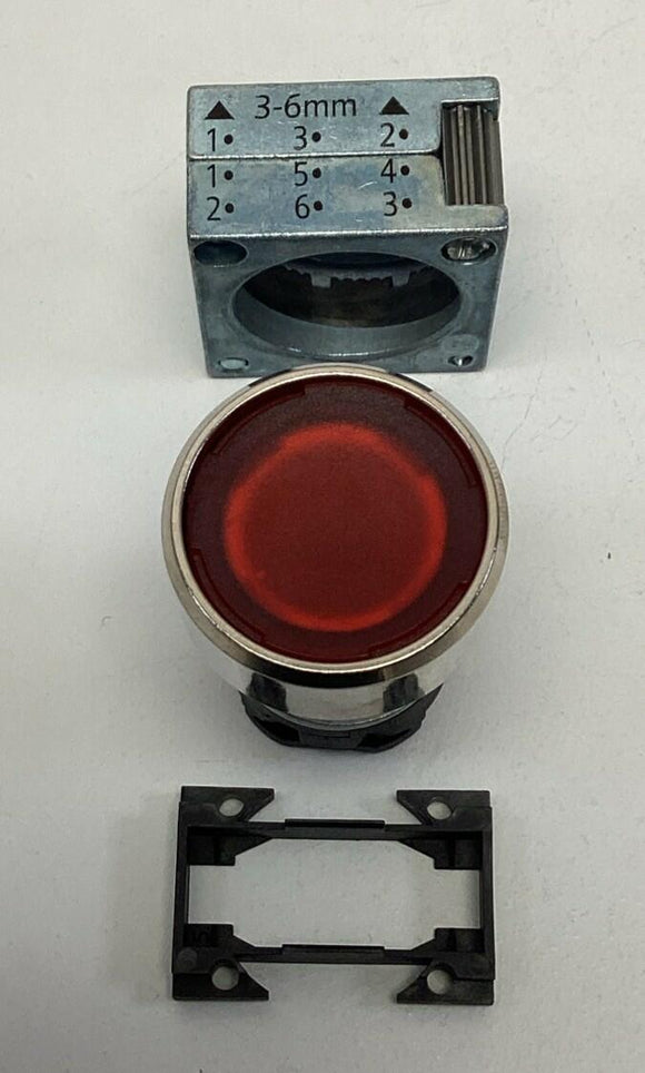 Siemens 3SB3-605-0AA21 Illuminated Red Pushbutton 1-NO+1-NC