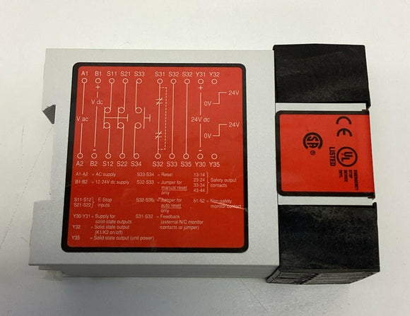 Banner ES-UA-5A Safety Relay E-STOP Module Output 6A, 12-24VDC, 115VAC 66091